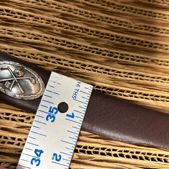 Vintage Brown Leather Golf Belt - Picture 7 of 8